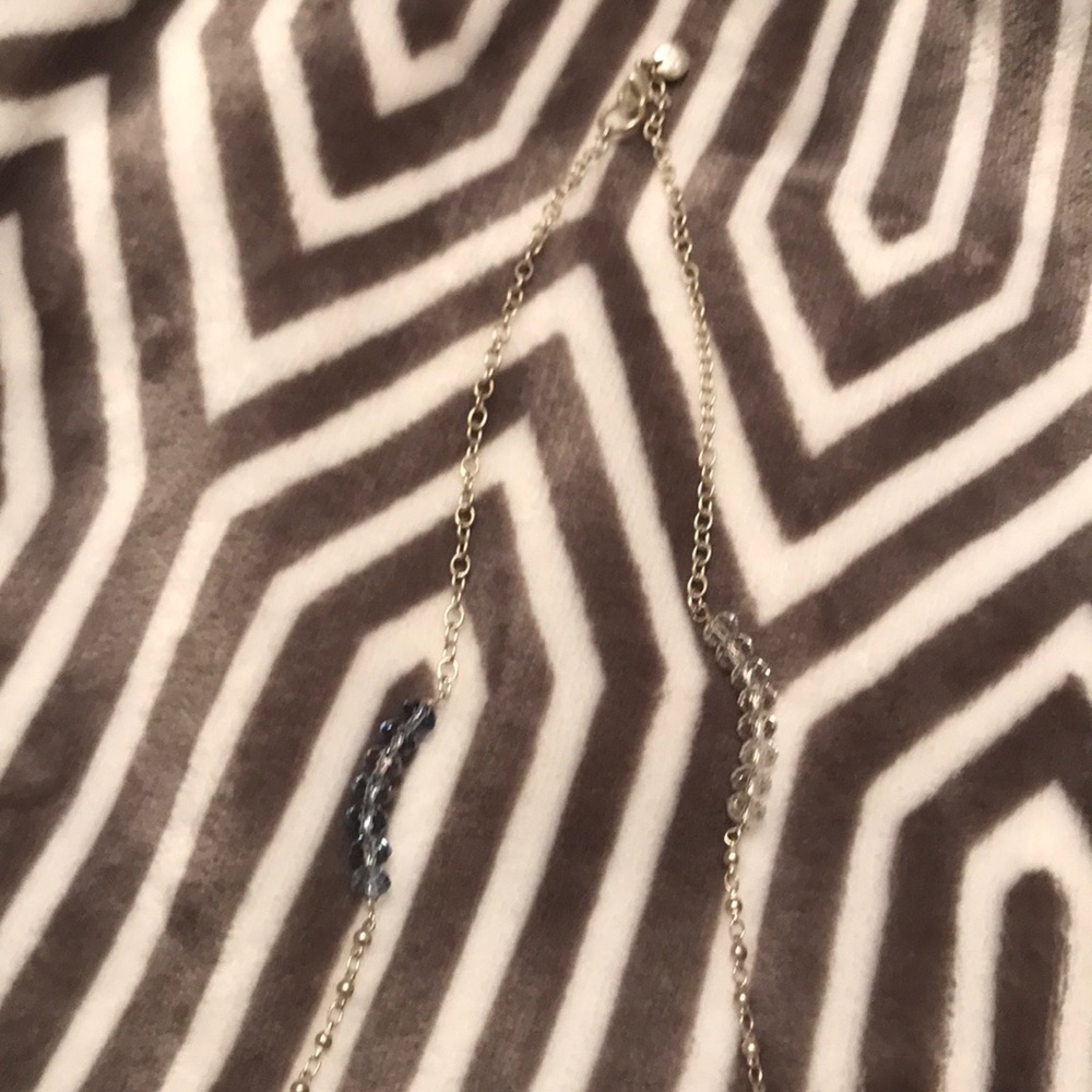 Long silver & crystal necklace